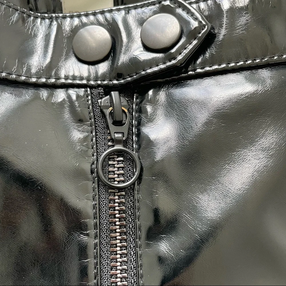 H&M Faux Leather High-Waisted Pants - Straight Leg - Picture 4 of 9